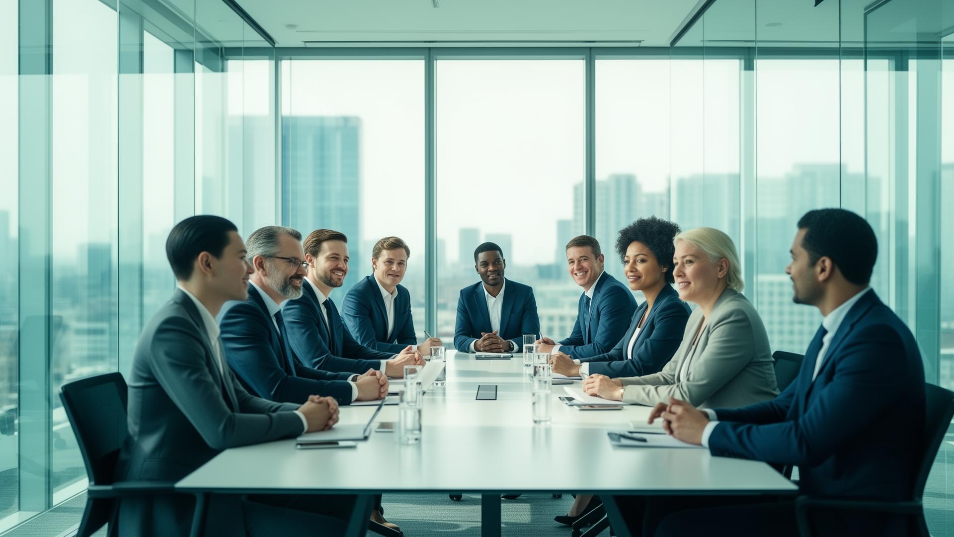 Equipe corporativa em ambiente de trabalho saudável